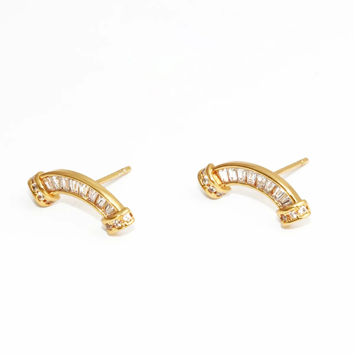 1 Pair Casual Elegant Simple Style Geometric Inlay Copper Alloy Zircon Ear Studs