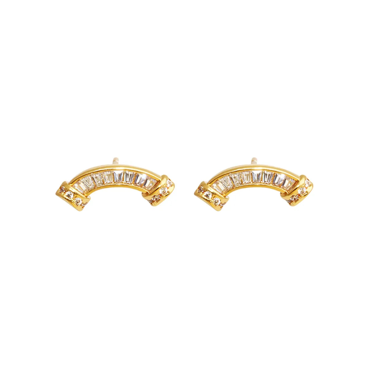 1 Pair Casual Elegant Simple Style Geometric Inlay Copper Alloy Zircon Ear Studs