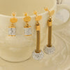 1 Pair Casual Elegant Simple Style Geometric Inlay Titanium Steel Rhinestones 18K Gold Plated Drop Earrings