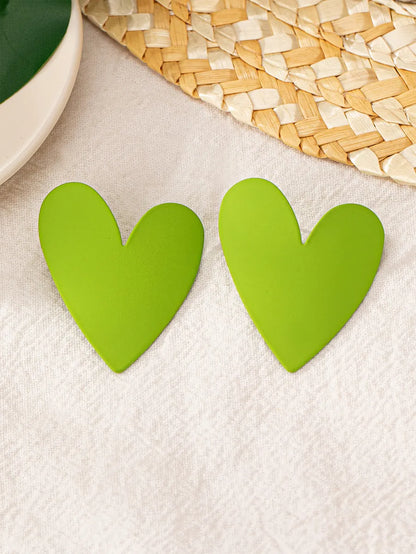 1 Pair Casual Elegant Simple Style Heart Shape Plating Iron Ear Studs