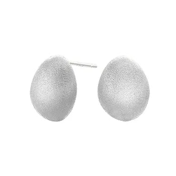 1 Pair Casual Elegant Simple Style Oval Polishing Sterling Silver 18K Gold Plated White Gold Plated Ear Studs