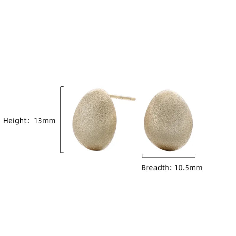 1 Pair Casual Elegant Simple Style Oval Polishing Sterling Silver 18K Gold Plated White Gold Plated Ear Studs