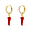 1 Pair Casual Elegant Simple Style S Shape Enamel Plating Copper 18K Gold Plated Drop Earrings