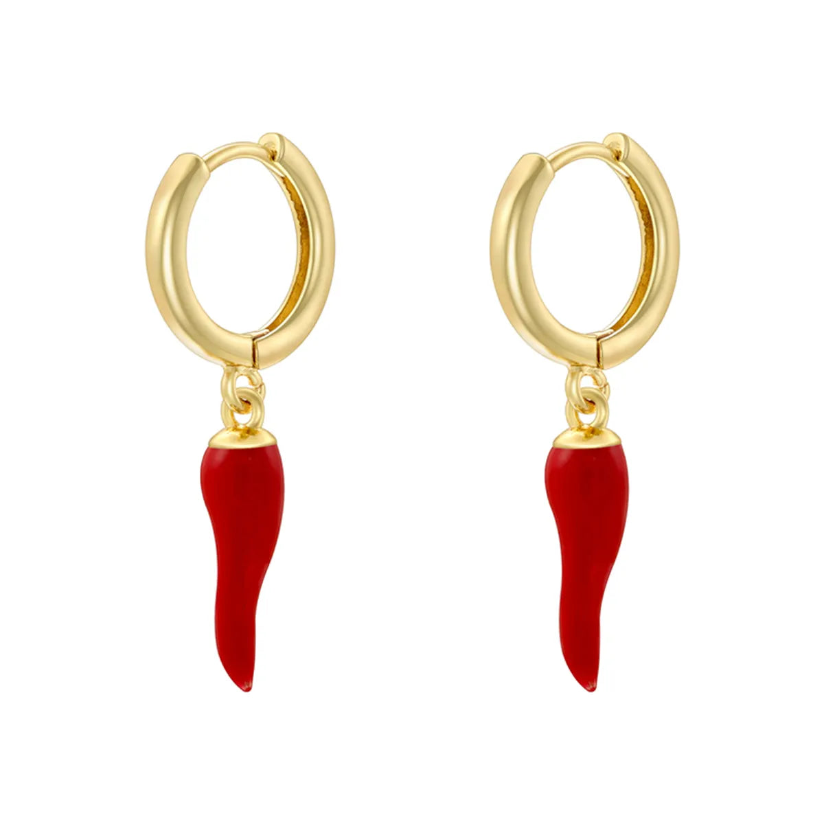 1 Pair Casual Elegant Simple Style S Shape Enamel Plating Copper 18K Gold Plated Drop Earrings