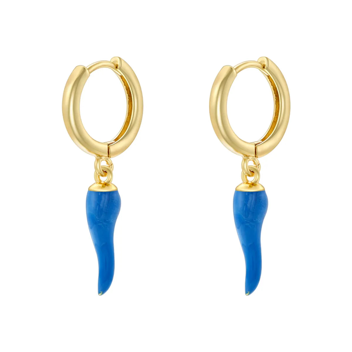 1 Pair Casual Elegant Simple Style S Shape Enamel Plating Copper 18K Gold Plated Drop Earrings