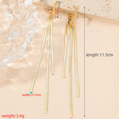 1 Pair Casual Elegant Simple Style Solid Color Plating Stainless Steel 18k Gold Plated Drop Earrings