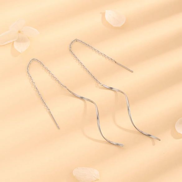 1 Pair Casual Elegant Simple Style Solid Color Plating Titanium Steel 18k Gold Plated Ear Line