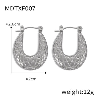 1 Pair Casual Elegant Simple Style U Shape Plating Titanium Steel 18K Gold Plated Earrings