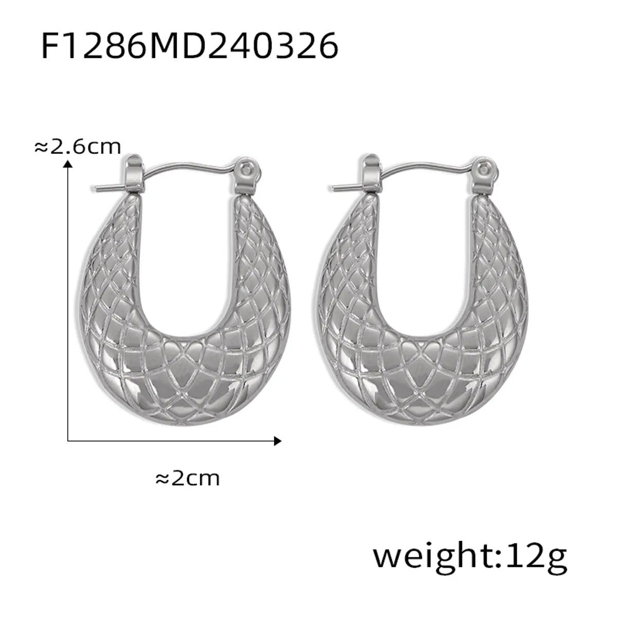 1 Pair Casual Elegant Simple Style U Shape Plating Titanium Steel 18K Gold Plated Earrings