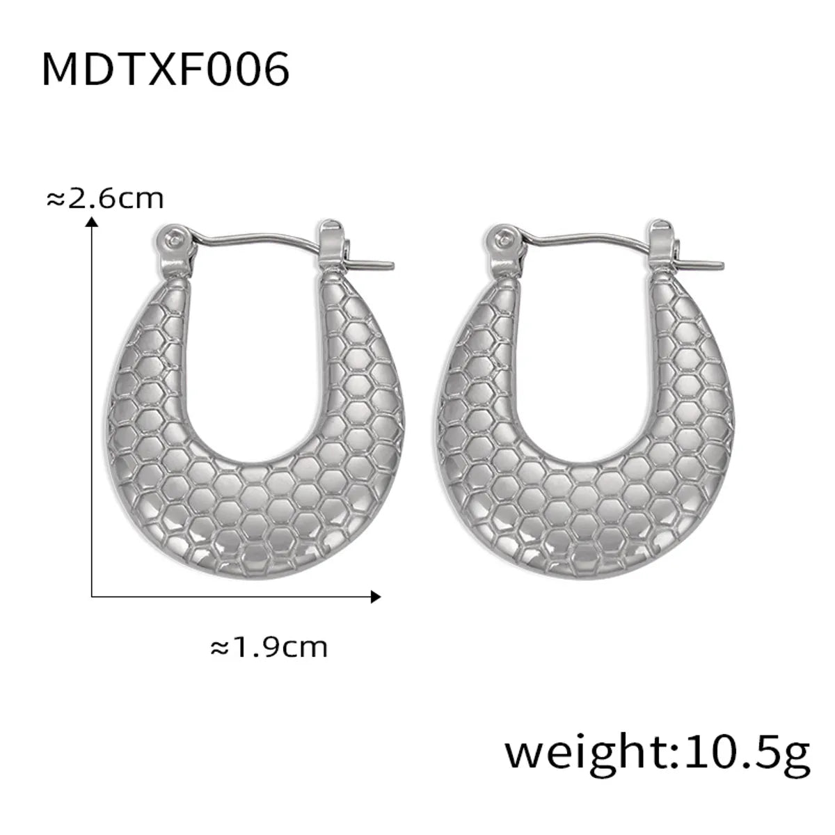 1 Pair Casual Elegant Simple Style U Shape Plating Titanium Steel 18K Gold Plated Earrings