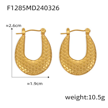 1 Pair Casual Elegant Simple Style U Shape Plating Titanium Steel 18K Gold Plated Earrings