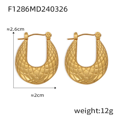 1 Pair Casual Elegant Simple Style U Shape Plating Titanium Steel 18K Gold Plated Earrings