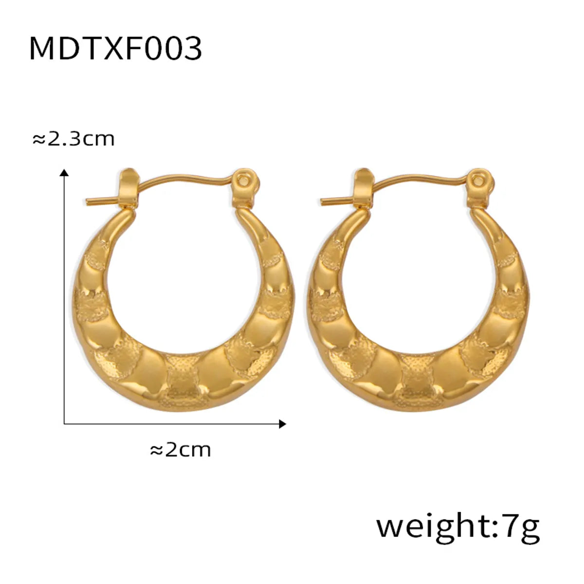 1 Pair Casual Elegant Simple Style U Shape Plating Titanium Steel 18K Gold Plated Earrings