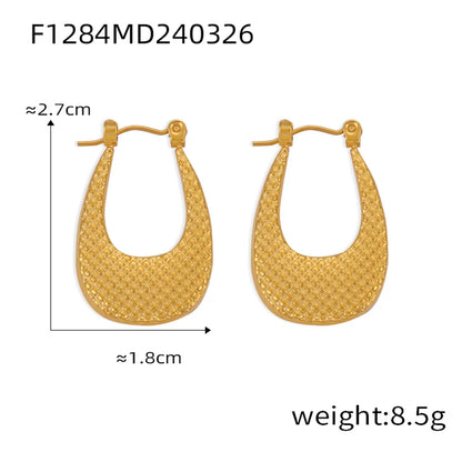 1 Pair Casual Elegant Simple Style U Shape Plating Titanium Steel 18K Gold Plated Earrings