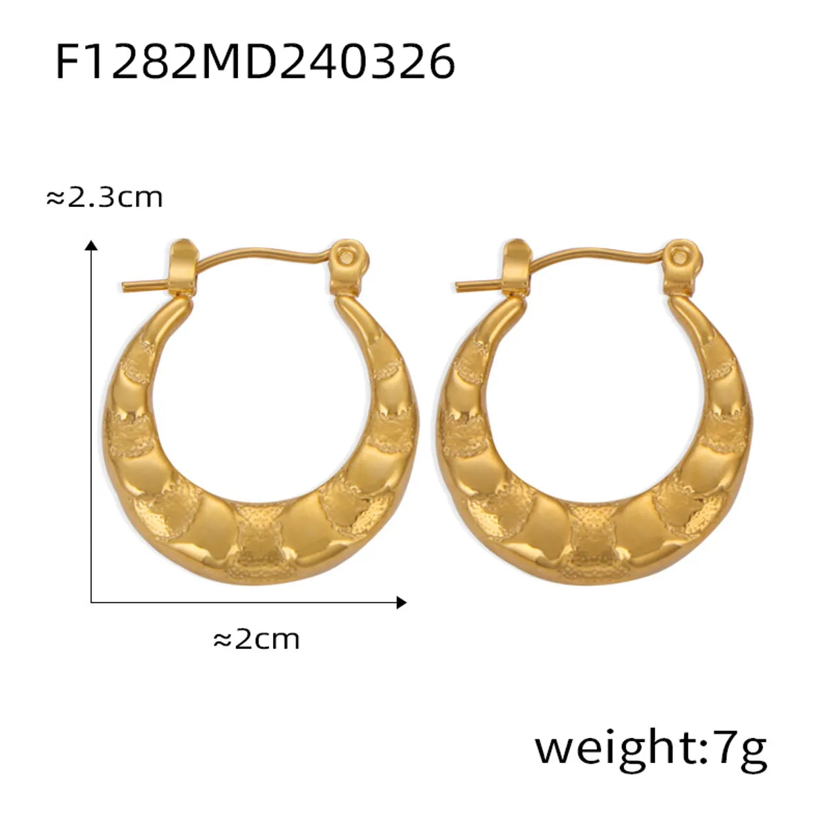 1 Pair Casual Elegant Simple Style U Shape Plating Titanium Steel 18K Gold Plated Earrings