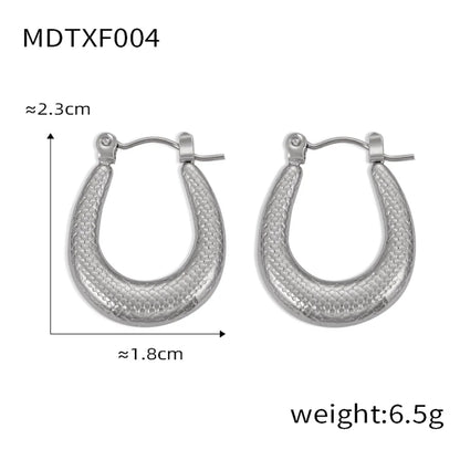 1 Pair Casual Elegant Simple Style U Shape Plating Titanium Steel 18K Gold Plated Earrings