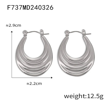 1 Pair Casual Elegant Simple Style U Shape Plating Titanium Steel 18K Gold Plated Earrings