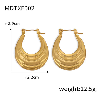 1 Pair Casual Elegant Simple Style U Shape Plating Titanium Steel 18K Gold Plated Earrings