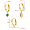 1 Pair Casual Elegant Simple Style Water Droplets Heart Shape Inlay Copper Zircon 18K Gold Plated Drop Earrings
