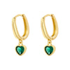 1 Pair Casual Elegant Simple Style Water Droplets Heart Shape Inlay Copper Zircon 18K Gold Plated Drop Earrings