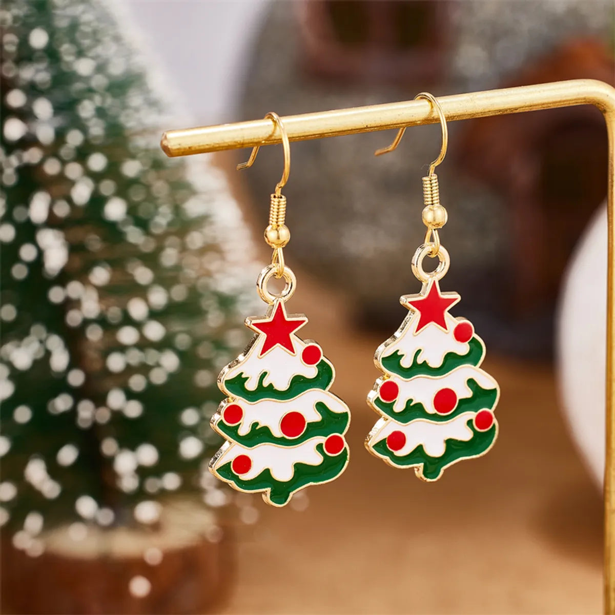 1 Pair Casual Elegant Streetwear Christmas Tree 304 Stainless Steel 18K Gold Plated Drop Earrings