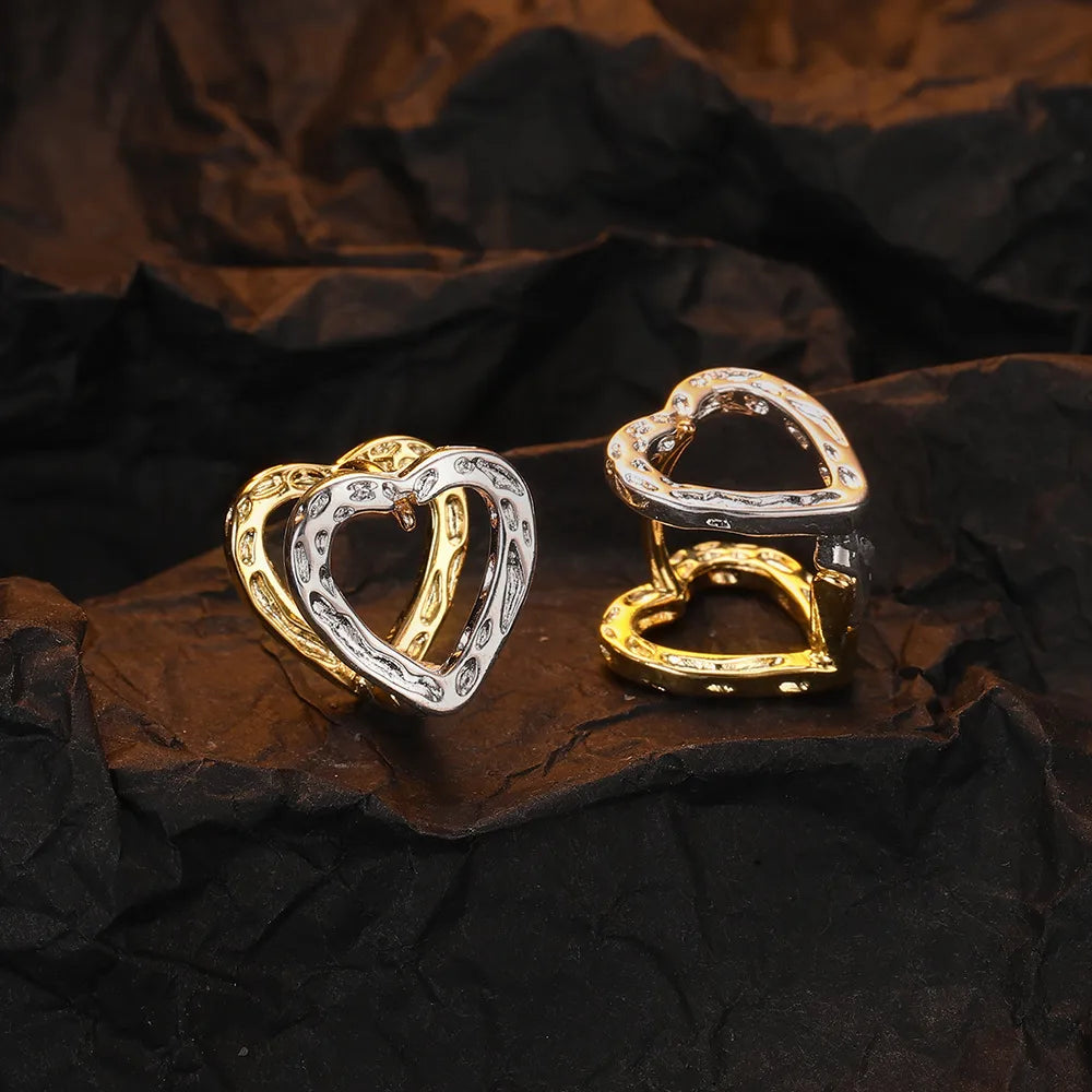 1 Pair Casual Elegant Sweet Geometric Heart Shape Plating Sterling Silver Ear Cuffs Ear Clip