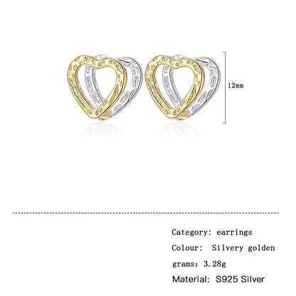 1 Pair Casual Elegant Sweet Geometric Heart Shape Plating Sterling Silver Ear Cuffs Ear Clip