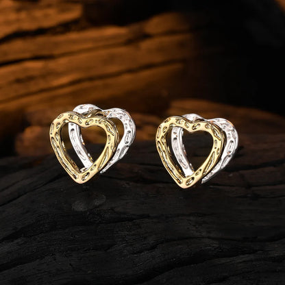 1 Pair Casual Elegant Sweet Geometric Heart Shape Plating Sterling Silver Ear Cuffs Ear Clip