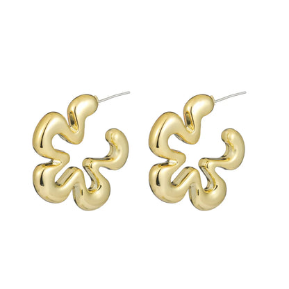 1 Pair Casual Elegant Vacation Flower Spray Paint CCB Gold Plated Ear Studs