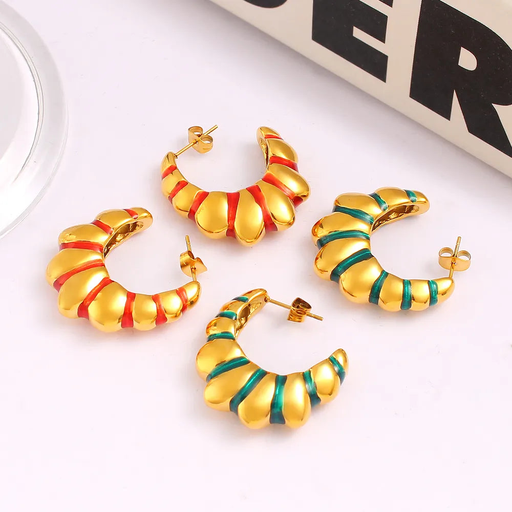 1 Pair Casual Elegant Vacation Geometric Plating 304 Stainless Steel 316 Stainless Steel  18K Gold Plated Ear Studs