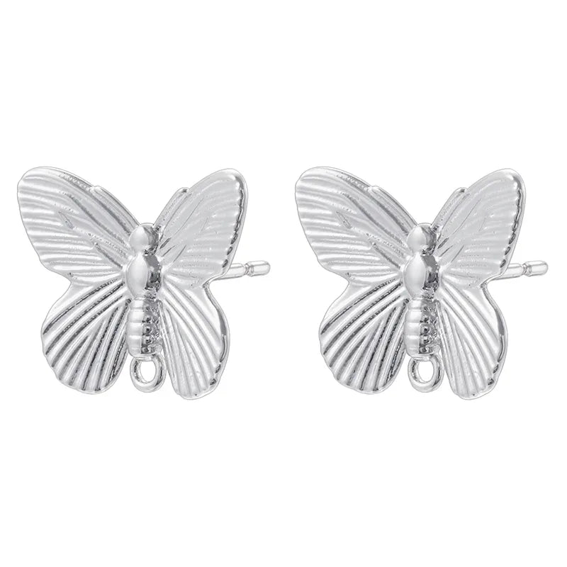 1 Pair Casual Elegant Vintage Style Butterfly Plating Copper 18K Gold Plated Ear Studs