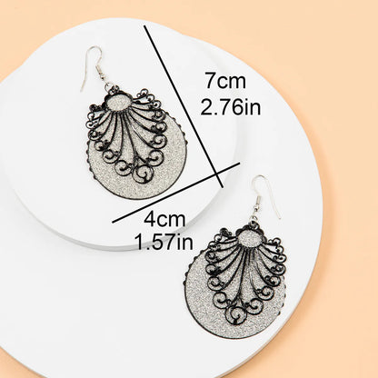 1 Pair Casual Ethnic Style Flower Spider Web Alloy Drop Earrings