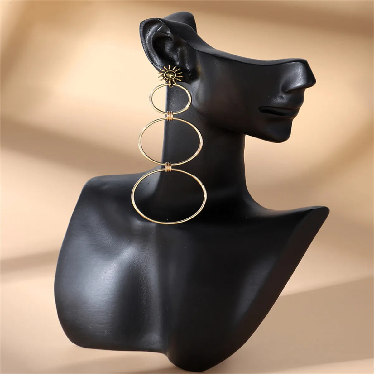 1 Pair Casual Ethnic Style Oversized Circle Alloy Drop Earrings