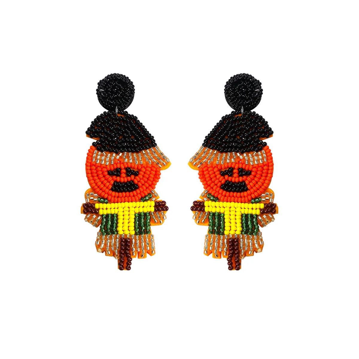 1 Pair Casual Exaggerated Funny Irregular Pumpkin Inlay Alloy Artificial Gemstones Drop Earrings