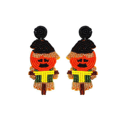 1 Pair Casual Exaggerated Funny Irregular Pumpkin Inlay Alloy Artificial Gemstones Drop Earrings