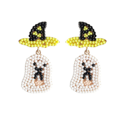 1 Pair Casual Exaggerated Funny Irregular Pumpkin Inlay Alloy Artificial Gemstones Drop Earrings