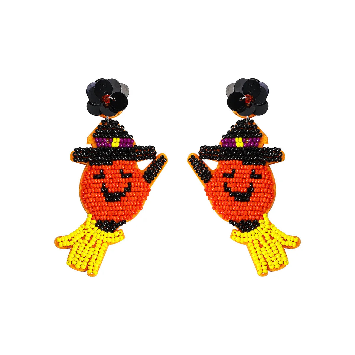 1 Pair Casual Exaggerated Funny Irregular Pumpkin Inlay Alloy Artificial Gemstones Drop Earrings