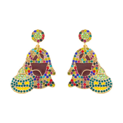 1 Pair Casual Exaggerated Funny Irregular Pumpkin Inlay Alloy Artificial Gemstones Drop Earrings