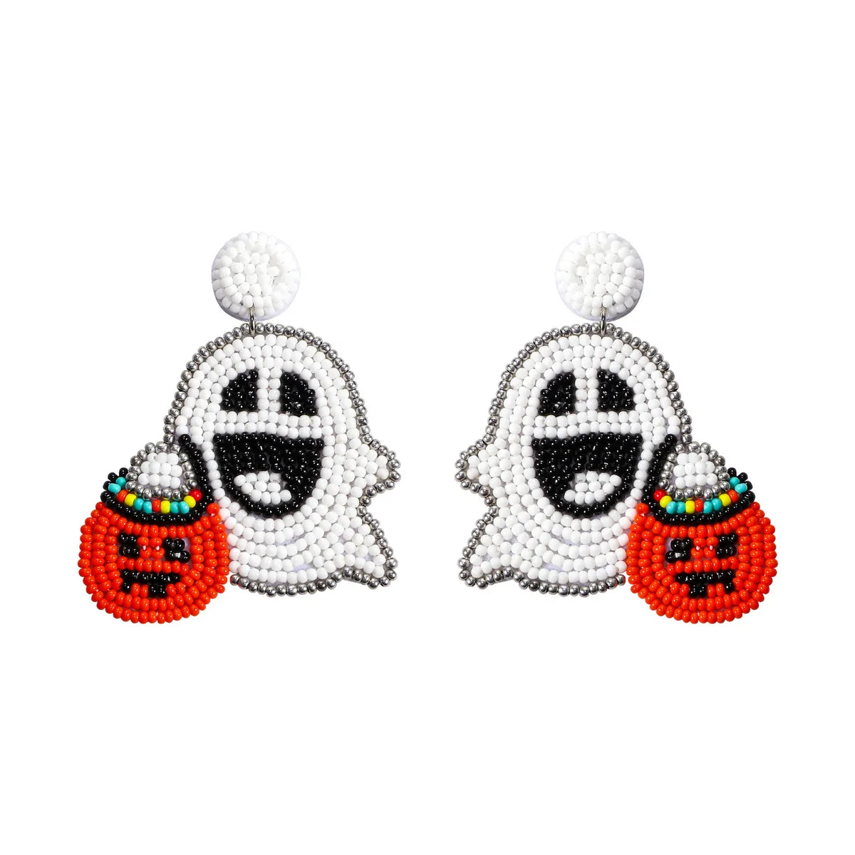 1 Pair Casual Exaggerated Funny Irregular Pumpkin Inlay Alloy Artificial Gemstones Drop Earrings