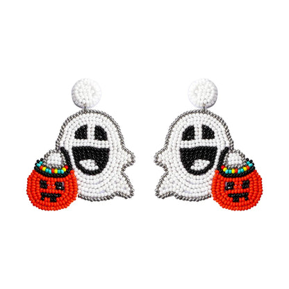 1 Pair Casual Exaggerated Funny Irregular Pumpkin Inlay Alloy Artificial Gemstones Drop Earrings