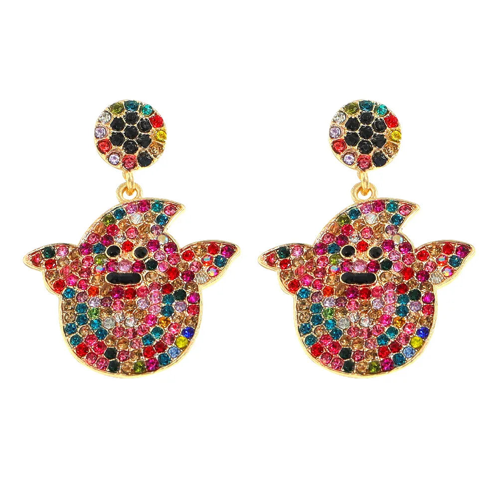 1 Pair Casual Exaggerated Funny Irregular Pumpkin Inlay Alloy Artificial Gemstones Drop Earrings