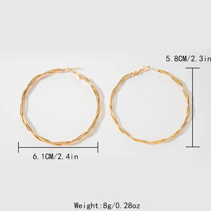 1 Pair Casual Exaggerated Sexy Twist Plating 304 Stainless Steel 14K Gold Plated Hoop Earrings