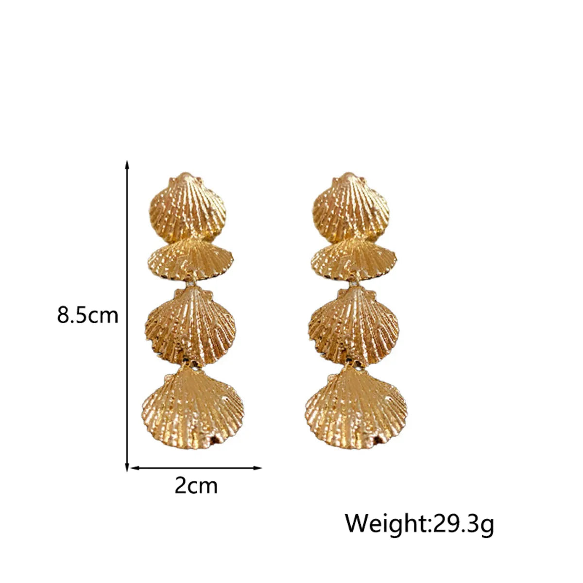 1 Pair Casual Exaggerated Shell Alloy Drop Earrings