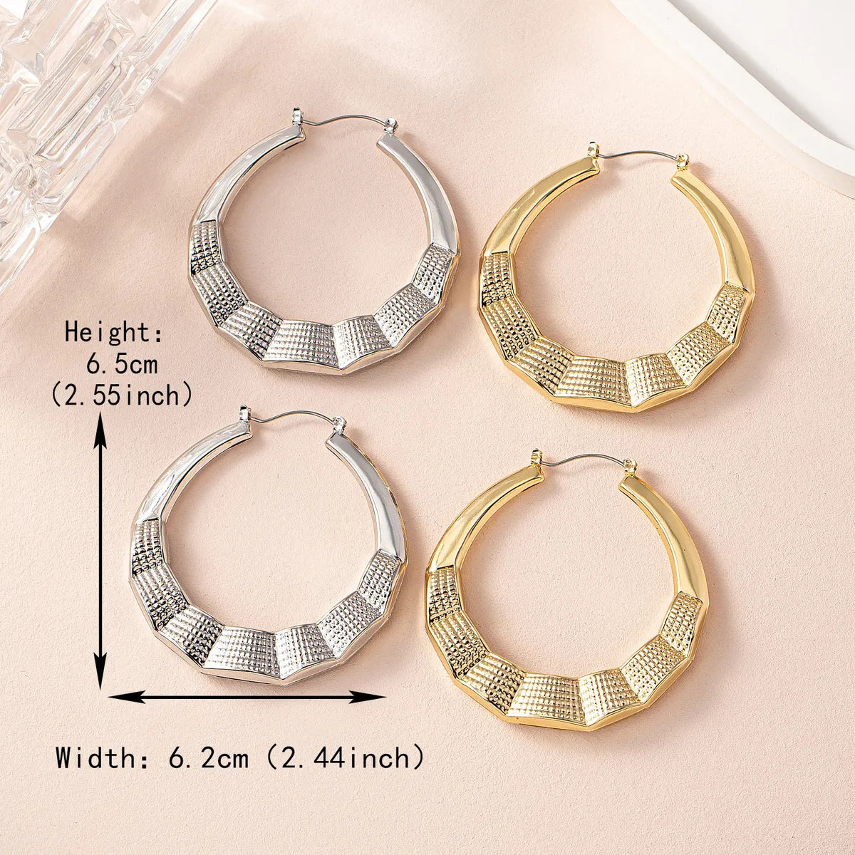 1 Pair Casual Exaggerated Simple Style Round Iron Earrings