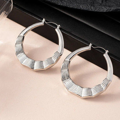 1 Pair Casual Exaggerated Simple Style Round Iron Earrings