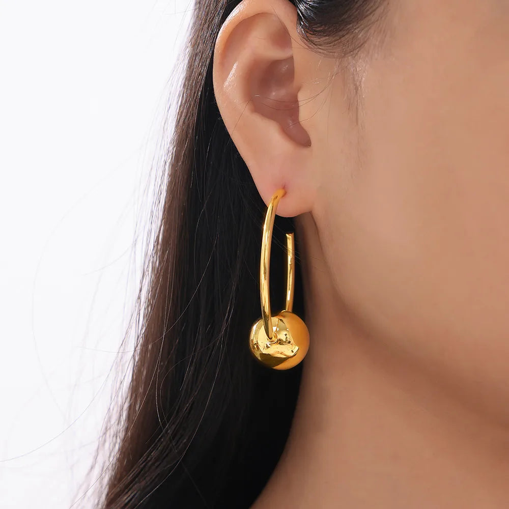 1 Pair Casual Exaggerated Simple Style U Shape Copper Earrings