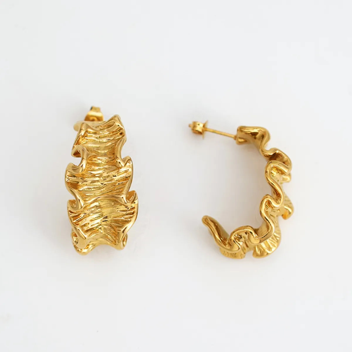 1 Pair Casual Exaggerated Vacation C Shape Irregular 304 Stainless Steel 18K Gold Plated Ear Studs