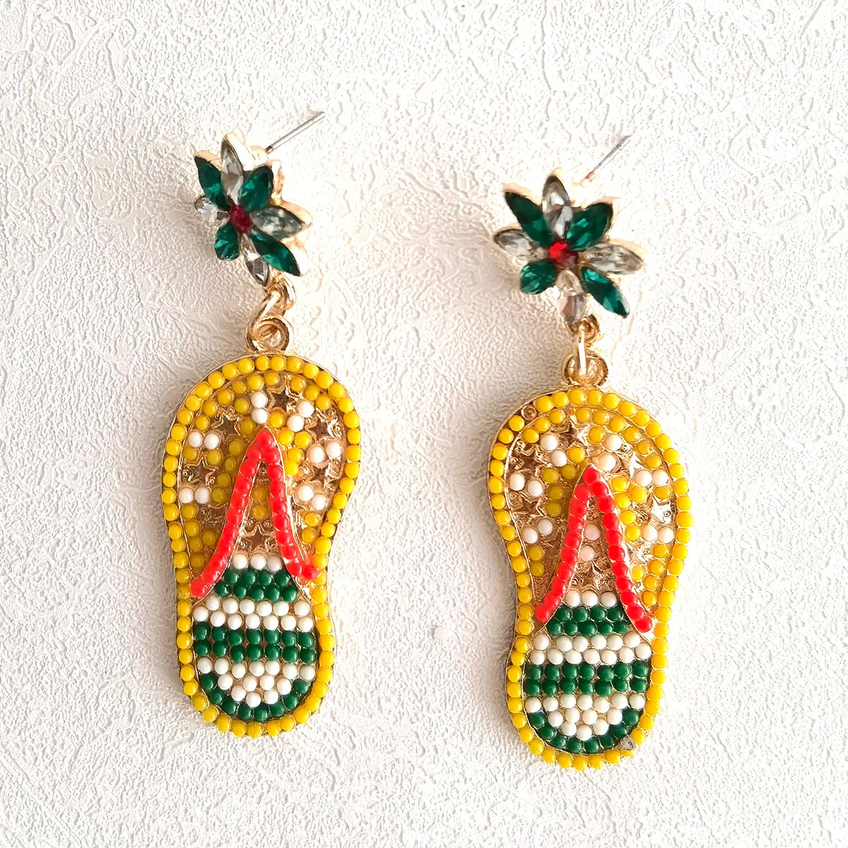 1 Pair Casual Exaggerated Vacation Slippers Inlay Alloy Resin Drop Earrings