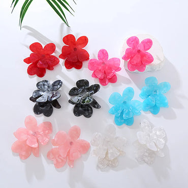 1 Pair Casual Flower Arylic Drop Earrings