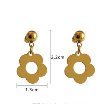 1 Pair Casual Flower Flowers 304 Stainless Steel 16K Gold Plated White Gold Plated Gold Plated Drop Earrings